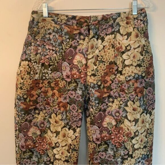 House Of CB Mistress Rocks Spectrum Floral Brocade Wide Leg Trousers L - Picture 12 of 13